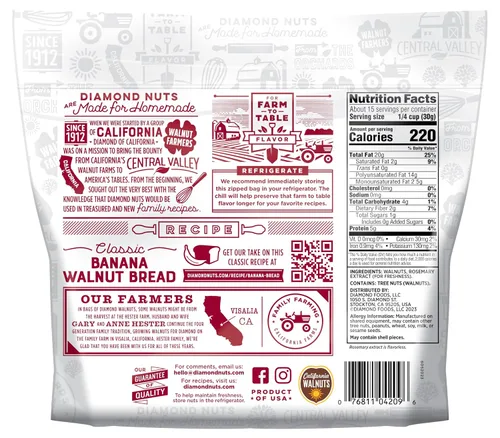 Miniatura 2 de Diamond of California Nueces sin cáscara 16 oz