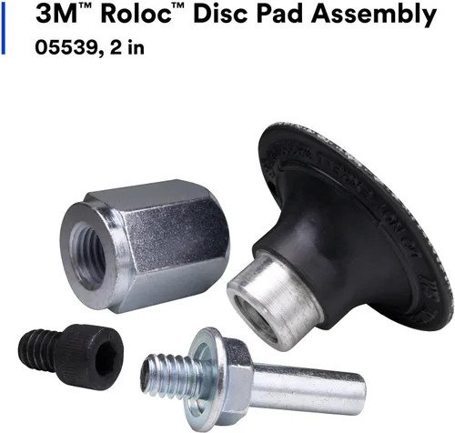 Miniatura 2 de 3M Roloc - Conjunto de almohadilla de disco 05539, 2 pulgadas, cambio rápido, almohadilla de respaldo duradera