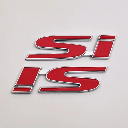 Miniatura 2 de 2 calcomanías de metal con logotipo de Si para guardabarros 3D, calcomanías de metal para carreras, deportes, turbo de repuesto para maletero de Rojo