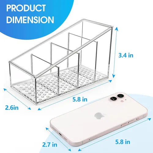 Miniatura 3 de MaxGear Soporte de control remoto transparente para TV, organizador de almacenamiento de control remoto pequeño, organizador de plástico