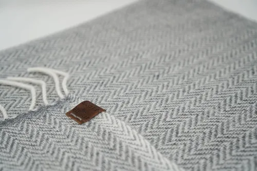Miniatura 2 de Borges & Scott Signature - Manta de cachemira 100% - Espiga negra y gris