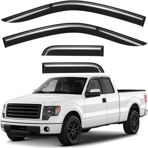 Miniatura 28 de Deflectores de ventana tintados ahumados con cinta adhesiva para ventana lateral, deflectores de lluvia compatibles con Honda Pilot 2016-2022 - 4