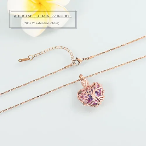 Miniatura 62 de Imrsanl Collar de urna de árbol de la vida con forma de corazón, joyería de cremación para hombres y mujeres, recuerdo, joyería conmemorativa