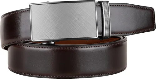 Miniatura 5 de Zitahli Cinturón para hombre, vestido de cinturón de trinquete con cuero de primera calidad de 1 38 pulgadas, cinturón deslizante con hebilla