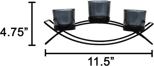 Miniatura 4 de Seraphic - Porta velas arqueado de hierro para decoración de centro de mesa con portavelas largo para bodas, patio, cocina, comedor y mesas de café