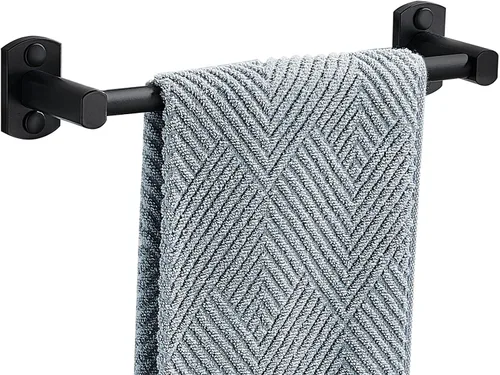 Toallero negro, toallero de mano para baño, colgador de toallas montado en la pared, soporte para toallas de baño de cocina, barra de toalla de