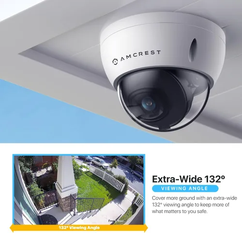 Miniatura 5 de Amcrest Cámara POE de 5 MP, Cámara de seguridad IP POE de domo antivandálico para exteriores, 5 megapíxeles, visión nocturna de 98 pies, lente