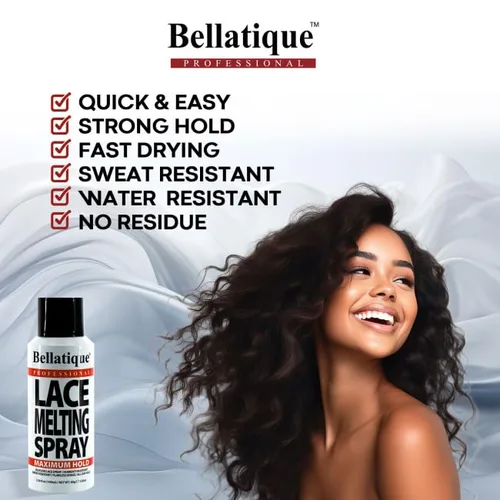 Miniatura 3 de Bellatique Spray de fusión de encaje (3.38 onzas), sujeción máxima. Bordes impecables, rápido y fácil, secado rápido, resistente a la humedad