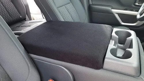 Miniatura 2 de Car Console Covers Plus Fabricado en Estados Unidos diseñado para Nissan Titan 2016-2024 asiento de banco 40/20/40 plegable consola plegable imagen