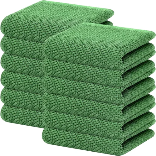 Miniatura 272 de Homaxy Paños de cocina de 100% algodón con tejido de gofre, ultra suaves, absorbentes, de secado rápido, 12 x 12 pulgadas, paquete de 6, amarillo