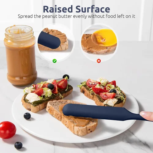 Miniatura 8 de U-Taste Espátula delgada de silicona para tarros: resistente al calor hasta 600ºF, grado alimenticio, de 10 pulgadas de largo, estrecha, para agitar
