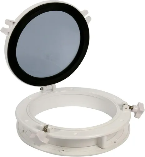 Amarine made 2 piezas de ventana de barco yate apertura redonda Portlight Porthole 8.5 pulgadas, orificio de puerta de ventana de repuesto - vidrio