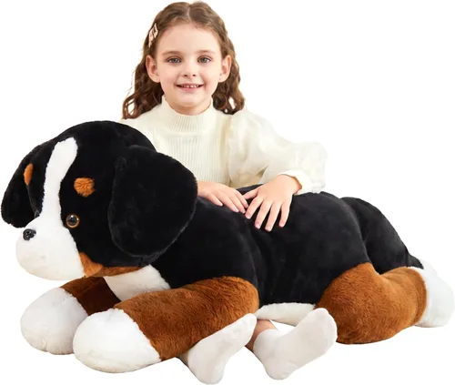 IKASA - Perro de montaña bernese gigante de peluche, juguetes suaves grandes y jumbo, peluche esponjoso grande de 30" de tamaño enorme y lindo,