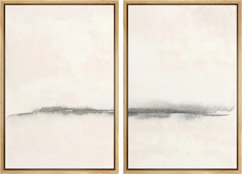 Miniatura 98 de SIGNWIN Lienzo enmarcado para pared, juego de arte sereno de paisaje de pantanos, ilustración rústica, arte moderno, minimalismo, decorativo