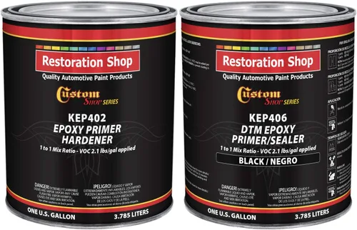 Miniatura 12 de Custom Shop - Imprimación/sellador epoxi negro de 2.1 COV (kit de galones) anticorrosivo DTM de alto rendimiento para uso automotriz e industrial.