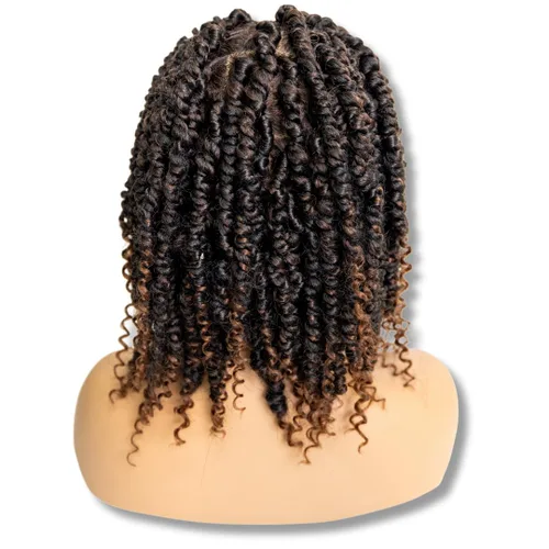 Miniatura 36 de PIB Peluca de encaje completo individual de 12 pulgadas, diseño de Passion Twist con raya cuadrada, pelucas trenzadas sin nudos para mujeres negras