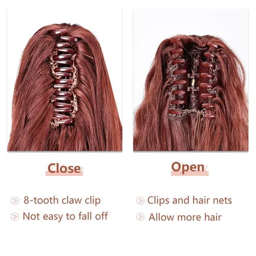 Miniatura 218 de Extensiones de cola de caballo de cabello rubio, extensiones de cola de caballo para mujer, pinza de extensiones de cabello rizado de 12 pulgadas