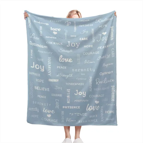 Miniatura 31 de Manta curativa, manta de regalo para mujeres y hombres, cálido regalo inspirador, manta de forro polar suave con energía positiva, comodidad, amor