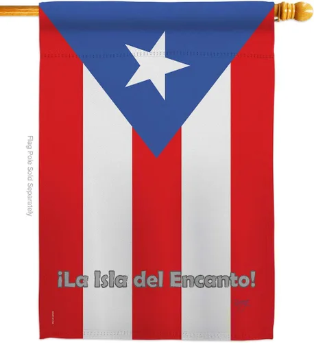 Breeze Decor H108049 Bandera de jardín vertical decorativa de Puerto Rico Flags Of The World tio lity, 28 x 40 pulgadas, multicolor