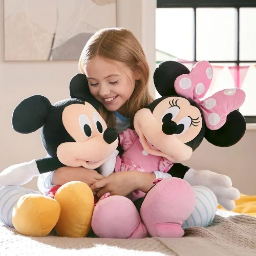 Miniatura 6 de Disney Store Peluche oficial de Mickey Mouse grande para niños, personaje de peluche con textura mullida y detalles bordados, cola suave, felpa