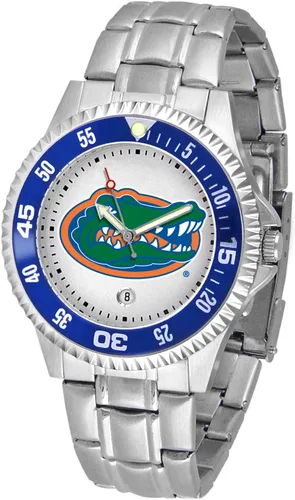 Miniatura 36 de SunTime Reloj de cuarzo de 1.575 in para hombre, correa de acero inoxidable de 0.787 in, esfera Gameday Tulane ola verde