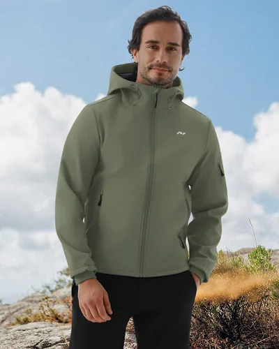 Miniatura 3 de WULFUL Chaqueta ligera Softshell para hombre, con forro polar, rompevientos, impermeable, suave, para senderismo al aire libre