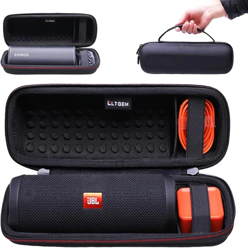 Miniatura 15 de LTGEM - Funda compatible con JBL Flip 7/5/6/Grip Altavoz Bluetooth portátil impermeable, bolsa de almacenamiento de viaje para oficina, color negro