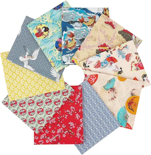 Miniatura 27 de Craftido -25 Opciones- Paquetes de Tela 100% Algodón para Quilting 10pcs Fat Quarters 18"x21"-Peso Medio 5.2 oz- Algodón Suave para Acolchado, Tie