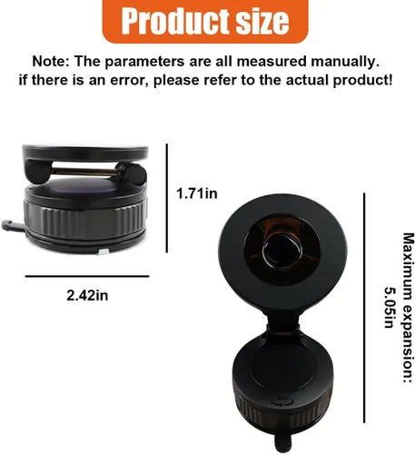 Miniatura 2 de Soporte magnético para teléfono para automóvil, soporte plegable para teléfono con imán fuerte, soporte ajustable de 360° con ventosa de vacío
