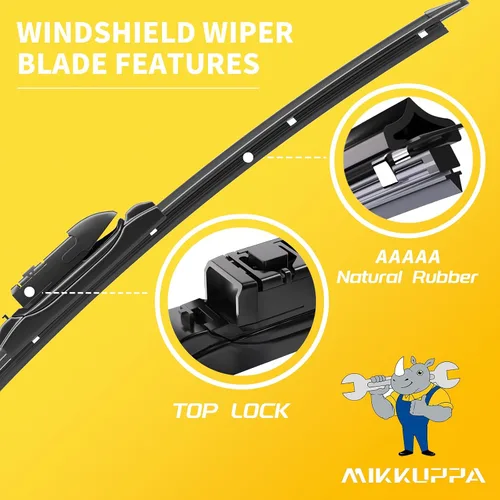 Miniatura 3 de MIKKUPPA Limpiaparabrisas de repuesto de 26 pulgadas + 16 pulgadas para Subaru Impreza Crosstrek 2017-2021 con bloqueo superior (paquete de 2)