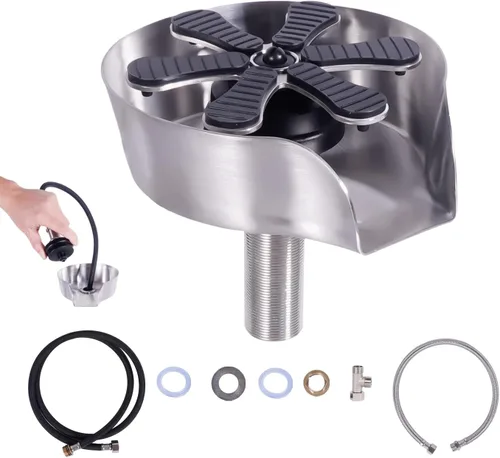 Enjuagadora de vidrio de acero inoxidable para fregadero de cocina, pistola rociadora extraíble giratoria de 360° de alta presión, limpiador para