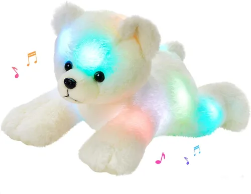 Miniatura 21 de Glow Guards - Cachorro de peluche azul, de 15 pulgadas, musical, suave, con luces ledes nocturnas, para Navidad, Día del Niño y cumpleaños.