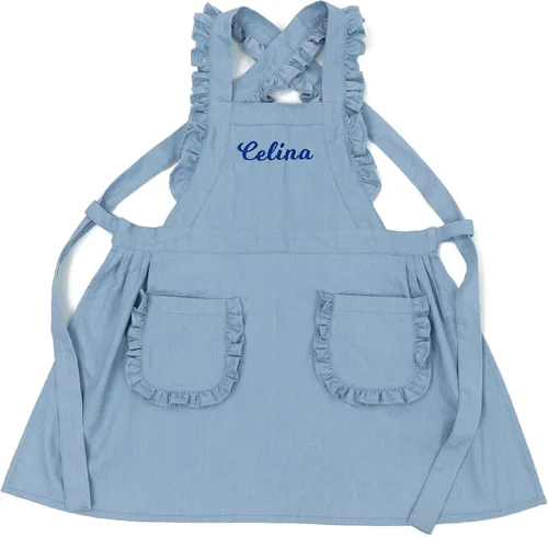Miniatura 8 de MT WORLD Delantal para Niñas Pequeñas Delantales de Chef Personalizados para Niños con Nombre Delantales con Volantes para Niñas Pequeñas Vestido