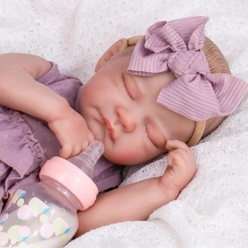 Miniatura 2 de Aori Muñecas Reborn de Bebé Niña Realistas - Muñeca Recién Nacida Realista de 20 Pulgadas con Extremidades Articuladas y Kit de Alimentación, Juego