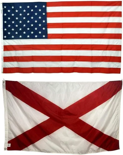 Miniatura 6 de Bandera del Estado de Alabama de 6 x 10 pies, nailon para todo tipo de clima y costuras reforzadas en el extremo de la mosca, fabricada en Estados