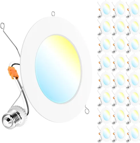 Miniatura 8 de Sunco Paquete de 24 Luces LED Empotradas Planas de 4 Pulgadas, Iluminación Retrofit para Techo Can, 800 LM, CCT Seleccionable