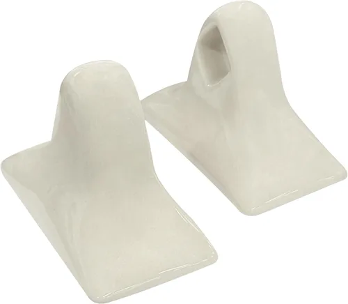 Juego de 2 toallas de baño de porcelana beige, soporte de barra de toalla moderno de mediados de siglo, soporte para barra de toallero de cerámica