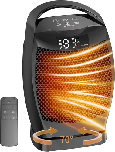 Calentadores eléctricos portátiles para uso en interiores – JNDRO 1500W PTC Calentador de espacio de cerámica con termostato y control remoto,
