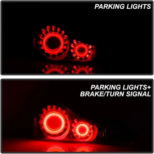 Miniatura 7 de ACANII - Para Infiniti G37 / Q60 Coupé 2008-2015, carcasa negra, tubo LED 3D, luces traseras, montaje de lámparas de freno izquierda y derecha