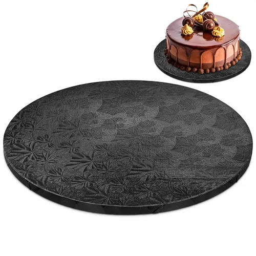 Tambor de pastel de 12 pulgadas, tablero negro para pasteles de celebración listos para fotos, base de cartón redonda de 1/2 pulgada de grosor con