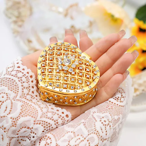 Miniatura 6 de TINGKU 13 palabras españolas Las Arras para Boda Católica, juego de monedas de unidad de boda con caja en forma de corazón, Arras de Boda Cristiana
