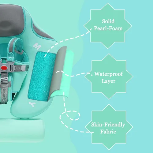 Mambobaby - Flotadores para bebé mejorados 2026 para piscina con toldo, flotador de natación no inflable, anillo de entrenamiento de natación para