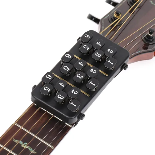 Miniatura 2 de Entrenador de acordes de guitarra con 18 botones, herramienta de aprendizaje de guitarra para personas cuyos dedos duelen por cuerdas de guitarra