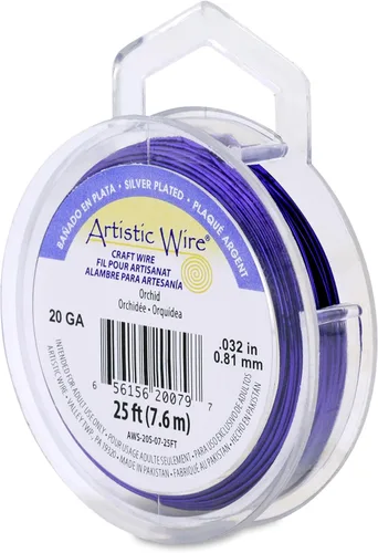 Miniatura 26 de Artistic Wire, alambre para manualidades de calibre 22 bañado en plata, resistente a las manchas, color cobre, blanco, 9,1 m