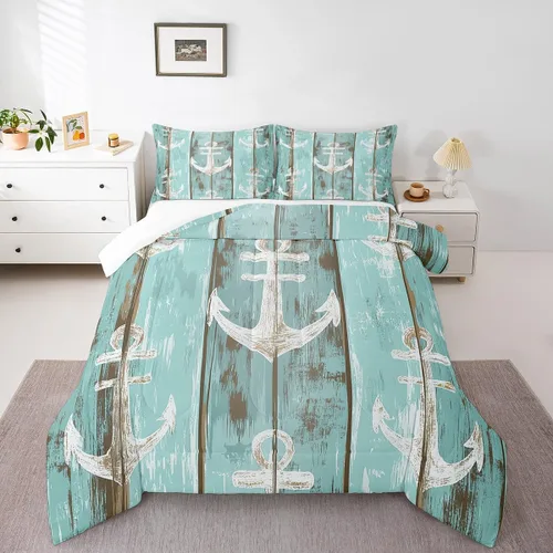Miniatura 28 de Erosebridal Juego de edredón de pesca tamaño individual para hombres, juego de ropa de cama de peces de lubina para pescadores, niños de caza