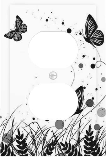 Placa de cubierta de tomacorriente con diseño de mariposa, placas decorativas de pared, 1 gang, cubiertas de enchufes eléctricos, placa frontal Arte