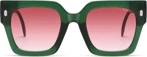 Miniatura 25 de SOJOS Gafas de sol cuadradas vintage de gran tamaño para mujer, estilo retro, de lujo, grandes, UV400 SJ2194