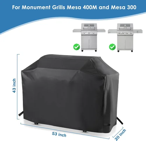Miniatura 2 de Funda para parrilla Monument Grills Mesa 400M y Mesa 300, 53 pulgadas para 35000, 36000, resistente e impermeable, cubierta de barbacoa al aire libre
