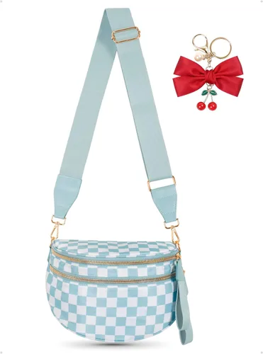 Miniatura 14 de Bum Bag Crossbody Bag para mujer Amplias bolsas Riñoneras cruzadas de nailon Monedero con cinturón para viajar y correr, regalos de moda