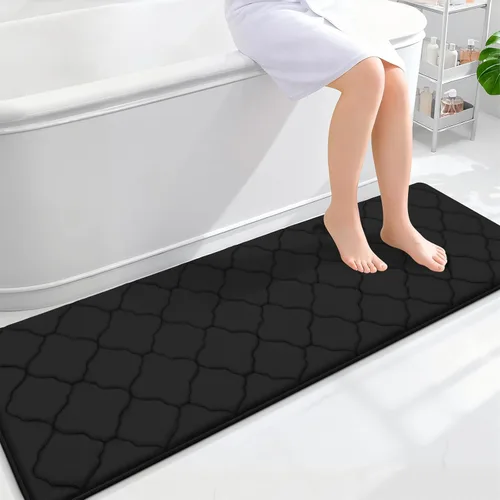 Miniatura 313 de OLANLY Alfombra de Baño de Espuma Viscoelástica de 24 x 16 pulgadas, Ultra Suave y Absorbente, Alfombras de Baño Antideslizantes, Cómodas, Lavables